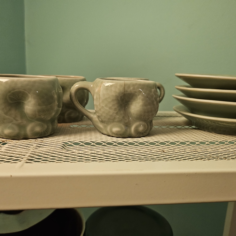 Elegant Gray Ceramic Tea Set